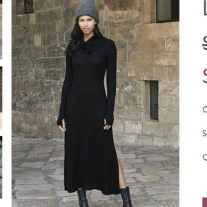 NWT Peruvian Connection New Lucaya Baby Alpaca Maxi Dress XS Cowl Neck